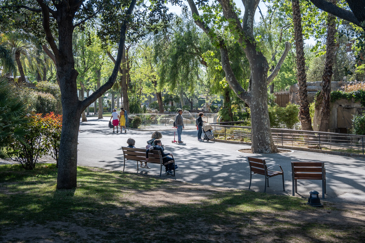 Une allée dans le zoo de Barcelone